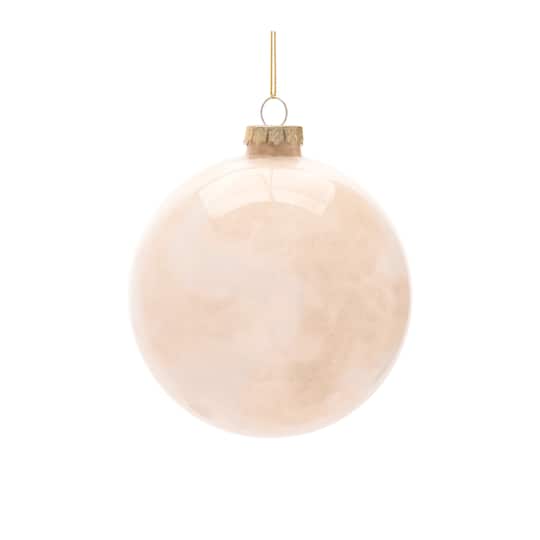 Melrose Beige Frosted Glass Ball Ornament Set